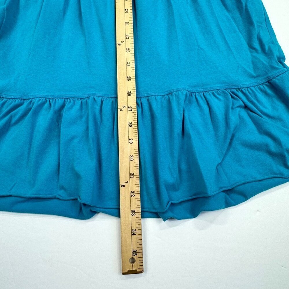 Athleta Tank Dress Tiered Midi Ruffles Size M Blue Sleeveless - Picture 5 of 10